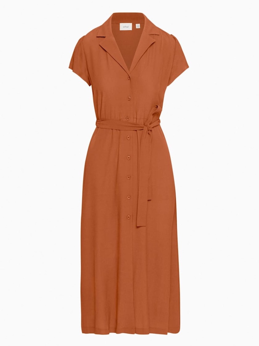 Aritzia Wilfred Anise Brown Midi Shirt Dress - Picture 4 of 7
